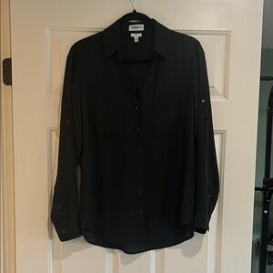 Express Women's Portofino Slim Dark Green Button-Down Shirt